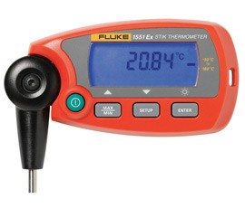 FLUKE 1551A-9 STIK THERMOMETER, INTRINSICALLY SAFE, FIXED PRT, -50¬∞ TO 160¬∞C OR -58¬∞ TO 320¬∞F TEMPERATURE RANGE, 0.25" STEM DIAMETER, 9" STEM LENGTH